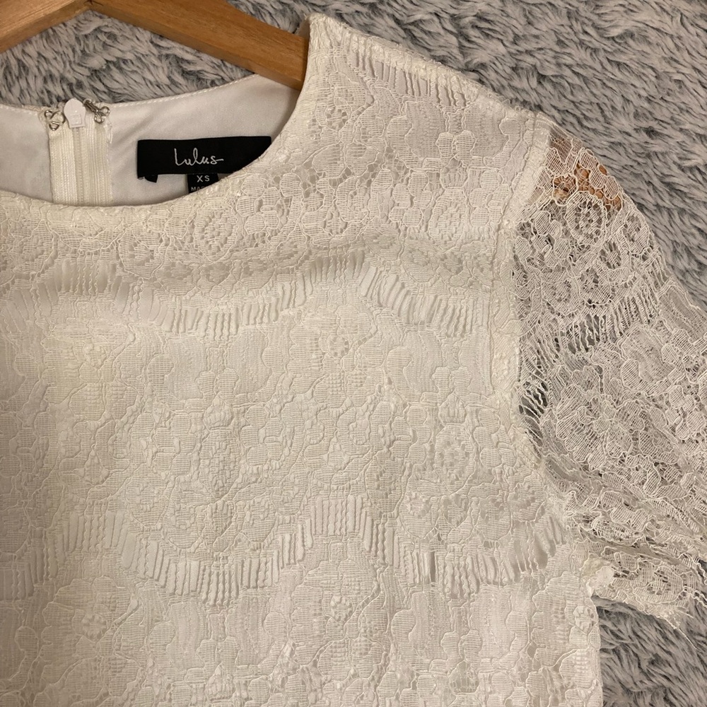 Lulu's White Lace Mini Dress